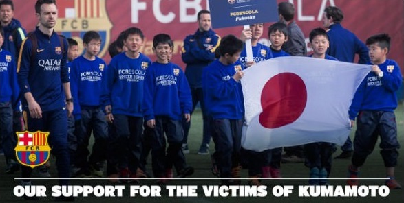 FC Barcelona extends their hands to Japan's Earthquake Victims