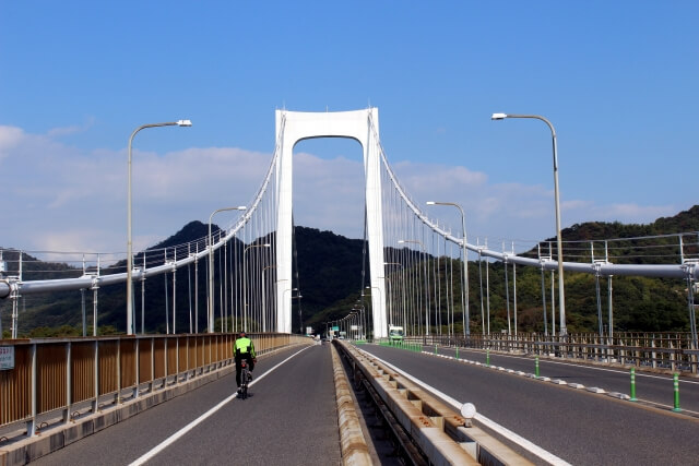 Along the bridge