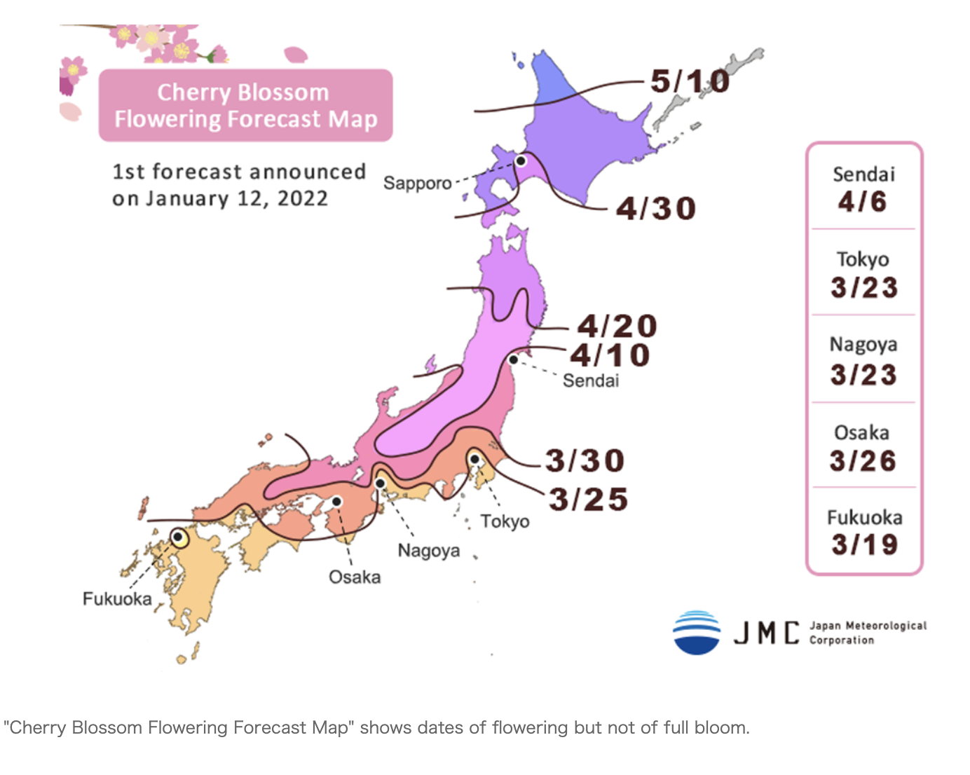 Cherry Blossom Forecast 2022