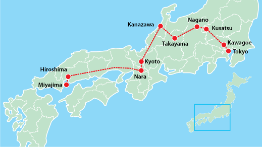 Deep Japan & Hiroshima 10 Days-Tokyo-Kawagoe-Kusatsu-Nagano-Takayama-Toyama-Kanazawa-Kyoto-Nara-Hiroshima