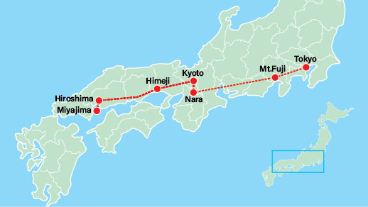 Highlights of Japan 9 Days-Tokyo-Mt Fuji-Hakone-Nara-Kyoto-Takamatsu-Hiroshima-Miyajima