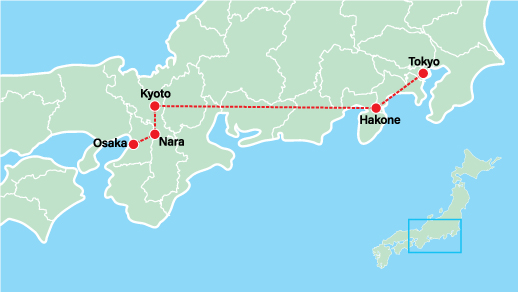 Golden Route of Japan 7 Days-Nara-Kyoto-Hakone-Mt Fuji-Tokyo