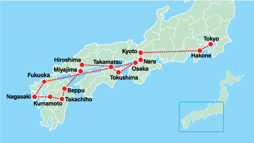 Grand Tour of Japan Ⅱ-Osaka-Hiroshima-Miyajima-Nagasaki-Kumamoto-Takachiho-Beppu-Takamatsu-Tokushima-Osaka-Nara-Kyoto-Hakone-Tokyo