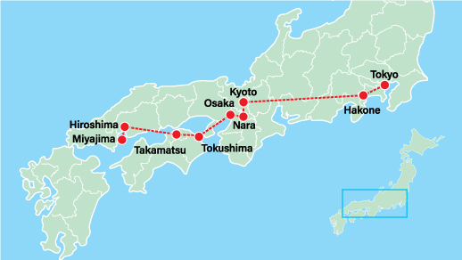 Highlights of Japan 10 Days-Tokyo-Hakone-Kyoto-Nara-Himeji-Adachi-Hiroshima-Miyajima