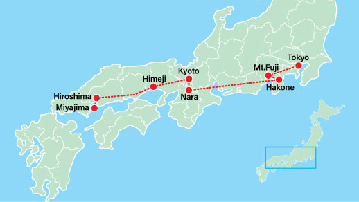 Highlights of Japan 9 Days-Tokyo-Mt Fuji-Hakone-Nara-Kyoto-Hiroshima-Miyajima