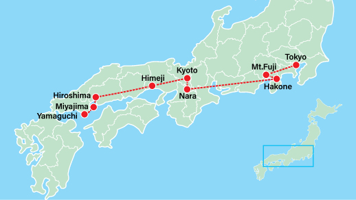 Japanese Ancestry Tour<br>Yamaguchi Suo Oshima-Tokyo-Mt Fuji-Hakone-Nara-Kyoto-Hiroshima-Miyajima-Suo Island
