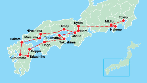 Grand Tour of Japan Ⅲ-Tokyo-Hakone-Nara-Kyoto-Hiroshima-Miyajima-Kumamoto-Takachiho-Oita-Dogo-Takamatsu-Tokushima-Osaka