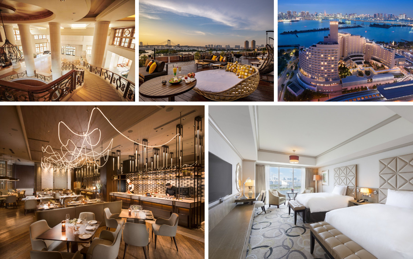 Hilton Tokyo Odaiba with Rainbow Bridge and Tokyo Bay views